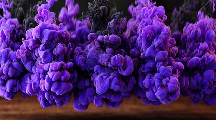 Obraz premium Purple and black ink mix in water