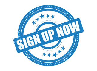 Obraz premium Sign Up Now Rubber Stamp Seal with a Dotted Circle