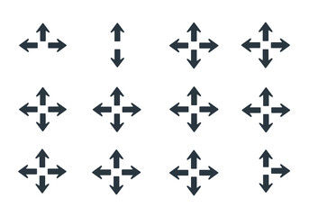 Collection of various directional arrows in a grid pattern