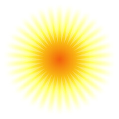 Obraz premium Yellow Orange Blurry Gradient Starburst with Soft Glow on Transparent Background