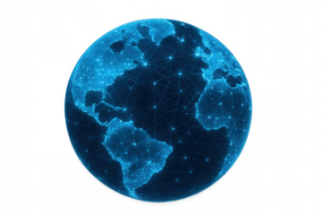 Digital earth globe illustrating global communication networks and modern technology connections