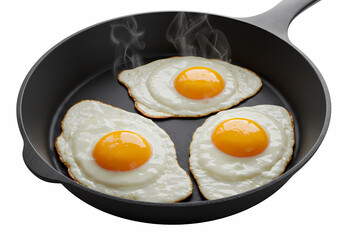 Free Transparent PNG Rustic  Three Sunny-Side Up Eggs in Cast Iron Skillet