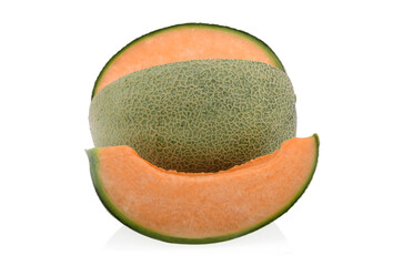 cantaloupe melon isolated on white