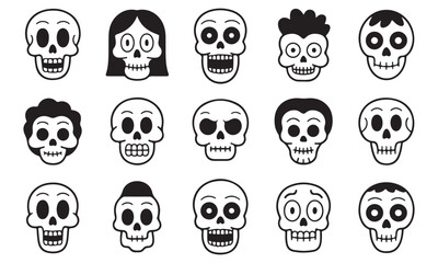 Day of the Dead Sugar Skull Vector Set – Decorative Calavera Faces