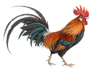 Fototapeta premium Rooster, isolated on white background
