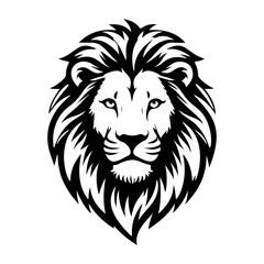 Illustration of a head of lion. Lion head mascot. Design element for logo, label, sign, poster, card. Vector illustration