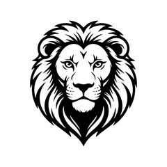 Illustration of a head of lion. Lion head mascot. Design element for logo, label, sign, poster, card. Vector illustration