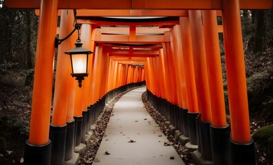 Endless Torii Pathway at Fushimi Inari Shrine