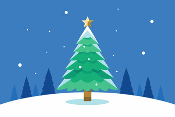 Fototapeta premium christmas tree with snow