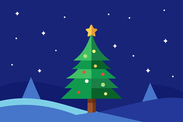 Fototapeta premium christmas tree in the night