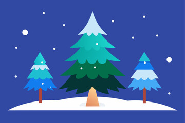 Fototapeta premium winter landscape with trees and snow