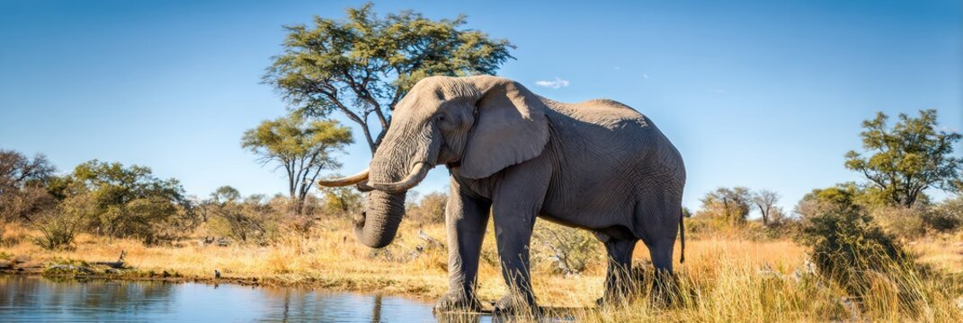 Fototapeta Elephant by waterhole