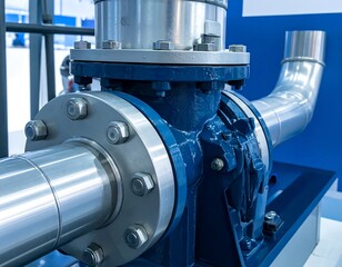 Obraz premium Industrial piping and valves close-up