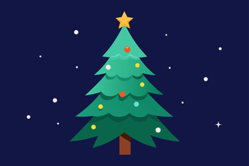 christmas tree on blue background