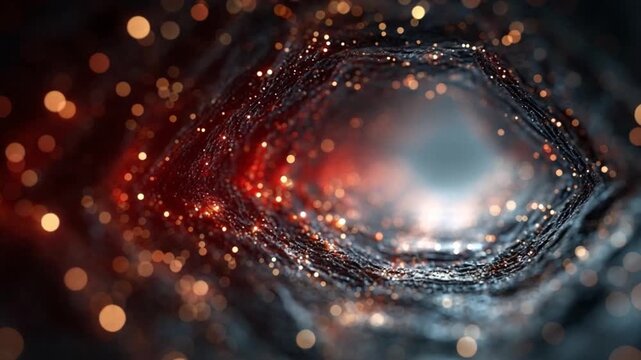 Quantum Tunnel Vision: An evocative, almost surreal depiction of a tunnel-like formation, with intricate textures and a mesmerizing play of light. Evoking a sense of mystery and infinite possibility.