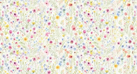 Delicate pastel floral pattern soft watercolor blossoms gentle botanical backdrop