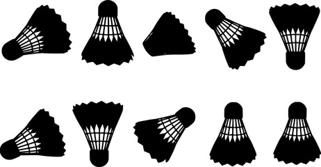 Badminton shuttlecock vector silhouette, Shuttlecock icon
