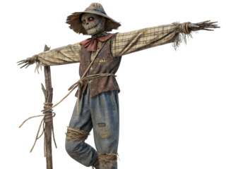 Scarecrow, isolated on white background