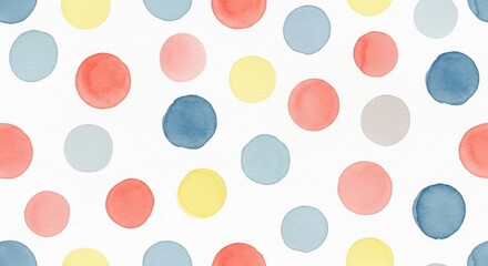 Soft pastel watercolor polka dots seamless pattern for creative backgrounds and designs