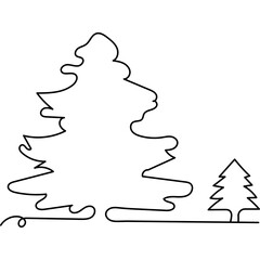 Christmas Tree One Line Drawing
