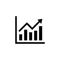 Growing graph icon, Growth success arrow symbol, Vector illustration