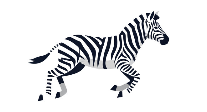 Stylized zebra illustration with strong contrast conveying dynamism and visual simplicity for artistic design projects
