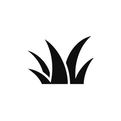 Black lawn grass icon vector design template. Isolated on white background.