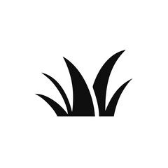 Black lawn grass icon vector design template. Isolated on white background.