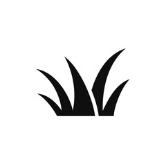 Black lawn grass icon vector design template. Isolated on white background.