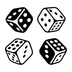 Two Dice icon. casino symbol isolated on White Background, gambling game business concept, Vector Illustration