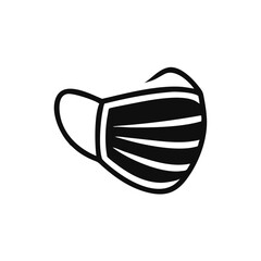 mask icon in flat style, respiratory and protection face mask ppe isolated on white background, virus protection business concept