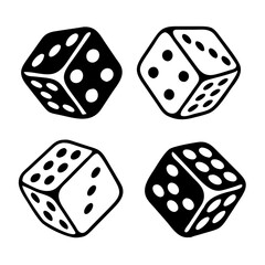 Two Dice icon. casino symbol isolated on White Background, gambling game business concept, Vector Illustration