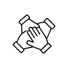 Teamwork icon, Business team sign, working together symbol, vector illustration