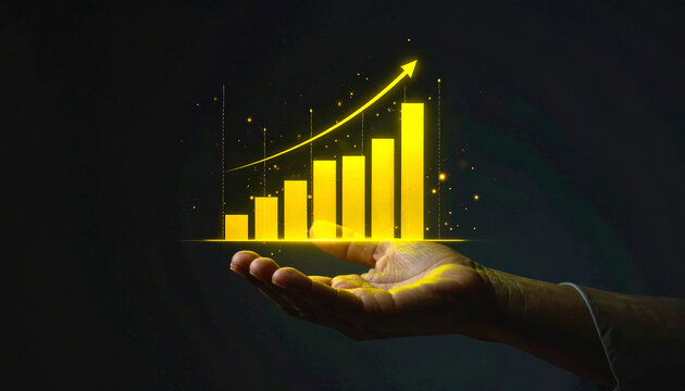 ビジネスイメージ　成長イメージのグラフ - Powered by Adobe