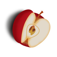 red apple on a white