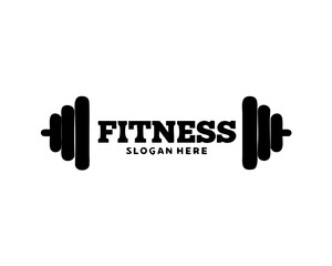Gym fitness with barbell logo icon vector template.
