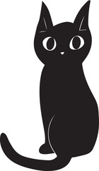 Cat face silhouette vector, black and white silhouette vector illustration