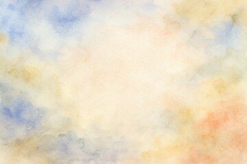 Soft pastel watercolor background with light texture and blended colors, ideal for poster or design template with copy space layout. Ai generative