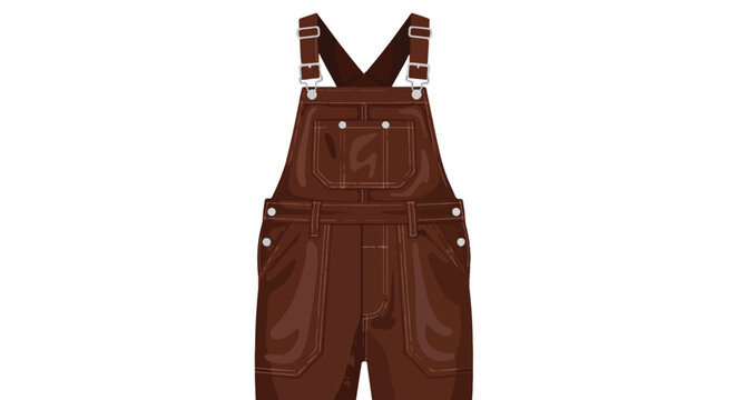 Vintage Inspired Brown Denim Overalls with Classic Straps and Pocket Detailing for Timeless Style