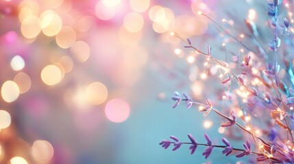 A soft, ethereal abstract background with pastel gradients of pink, lavender, and mint, creating a calming and peaceful atmosphere illuminated by gentle glowing lights