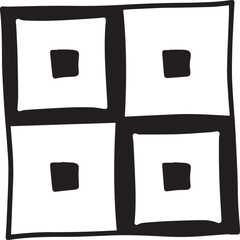 Black and white checkered pattern silhouette vector illustration flat design