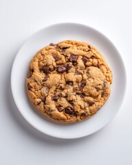 Closeup Melting Frosted Cookie White Plate with Soft Shadow