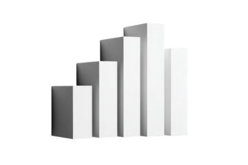 Abstract graphic of ascending white columns