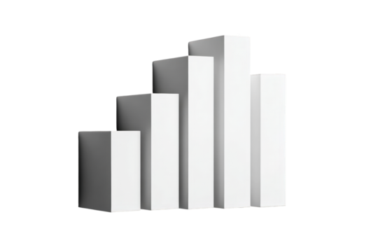 Abstract graphic of ascending white columns - Powered by Adobe