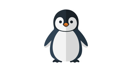 Naklejka premium Isolated charming penguin vector illustration standing on white background for creative projects, perfect for children designs and winter themed