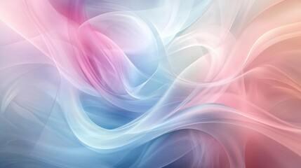 A soft, pastel abstract background with flowing curves in shades of pink, blue, and cream, creating a gentle, calming visual effect