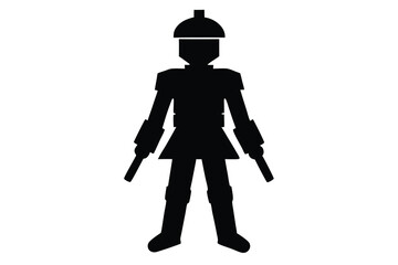 toy soldier silhouette vector art illustration