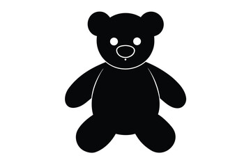 toy teddy bear silhouette vector icon design