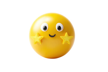 Fototapeta premium Smiling yellow emoji with stars