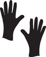 Obraz premium Black and white hand silhouette holding fingers vector illustration